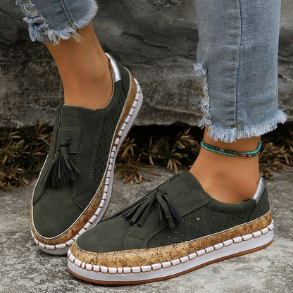 Womens Tassel Flats Loafers | Casual Cozy Shoes
