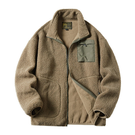 Men's Plus Size Velvet Denim Jacket | Casual Fur Coat - LAKD London