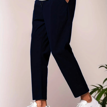 Men's Slim Fit Ankle Length Casual Summer Trousers Comfortable Style