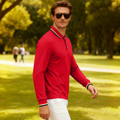 Men's Casual Jacquard Polo Shirt Quick Drying Breathable Summer Style