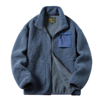 Men's Plus Size Velvet Denim Jacket | Casual Fur Coat - LAKD London