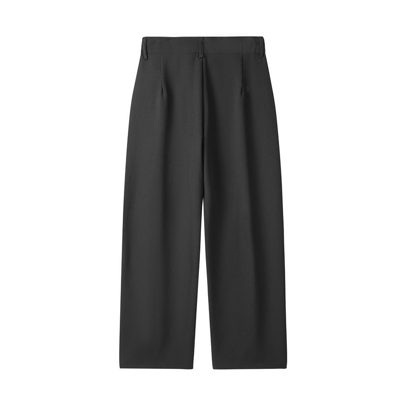 Mens Loose Casual Suit Pants Versatile Straight Draping Effect Trousers