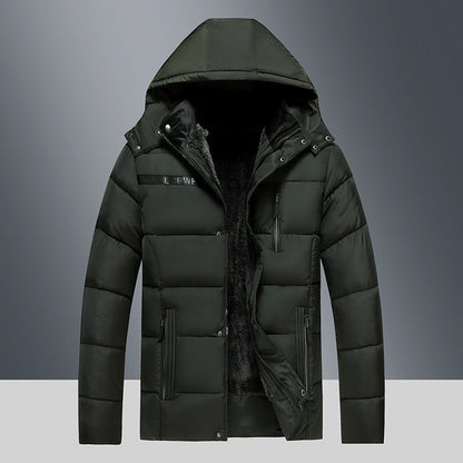 Mens Cotton-padded Fleece-lined Thickened Jacket
