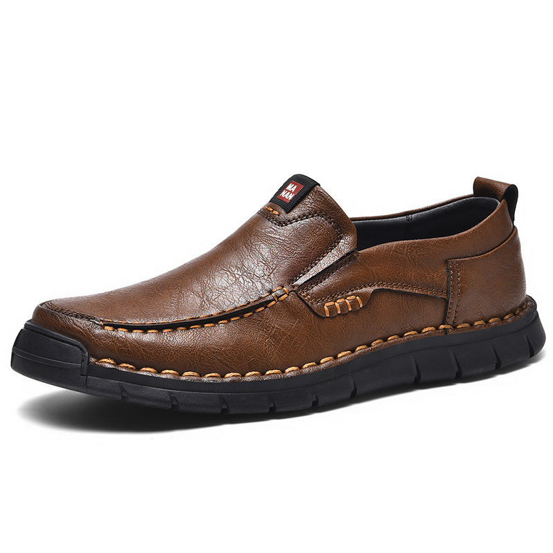 Mens Soft Bottom Casual Leather Shoes - Durable & Comfortable