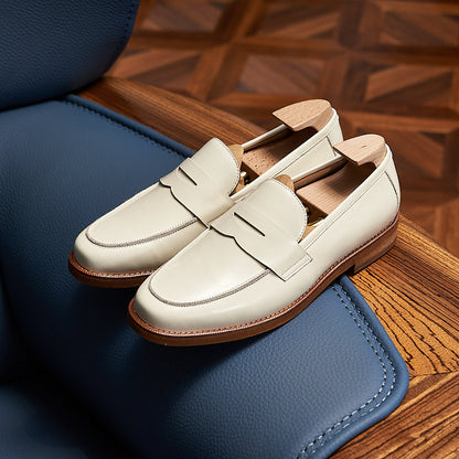 Mens Retro Genuine Leather Handmade Loafers