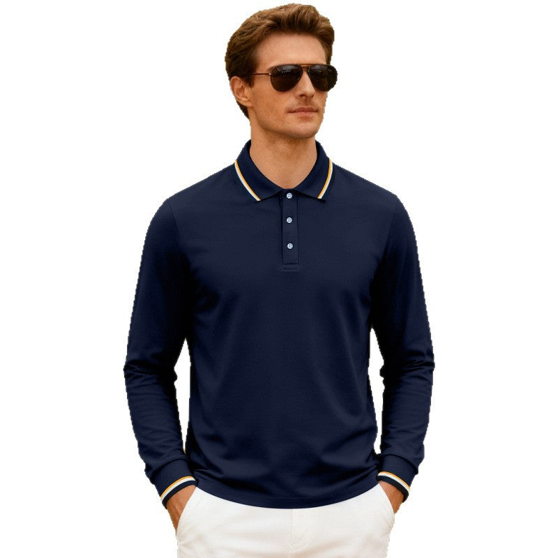 Men's Casual Jacquard Polo Shirt Quick Drying Breathable Summer Style