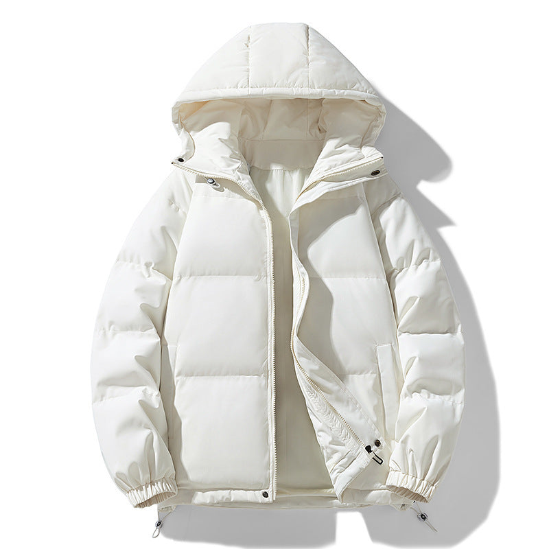 Hooded Thickened Padded Cotton Coat | Solid Color Jacket