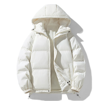 Hooded Thickened Padded Cotton Coat | Solid Color Jacket