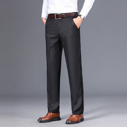 Men's Business Straight Cut Winter Dress Trousers Comfortable Casual Style