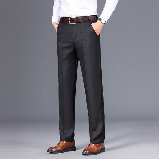 Men's Business Straight Cut Winter Dress Trousers Comfortable Casual Style