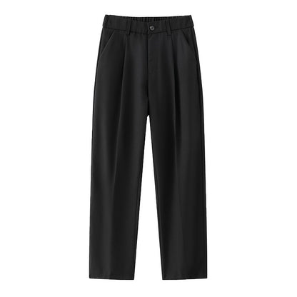Womens Loose Straight Black Casual Trousers Men