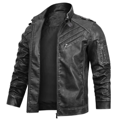 Mens Vintage Leather Coat | Motorbike Washed Faded Jacket - LAKD London