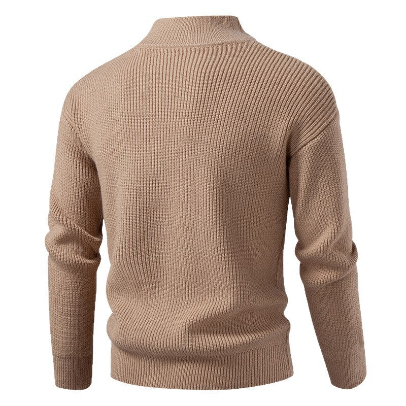 Men's Slim Fit Cardigan Cotton Sweater Coat with Zipper