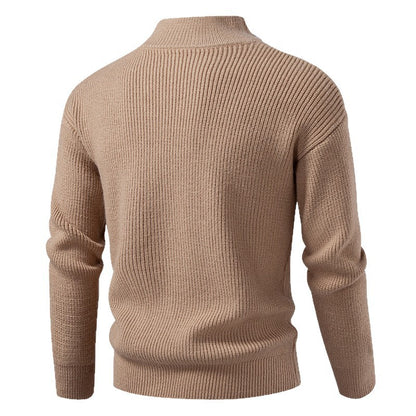 Men's Slim Fit Cardigan Cotton Sweater Coat with Zipper