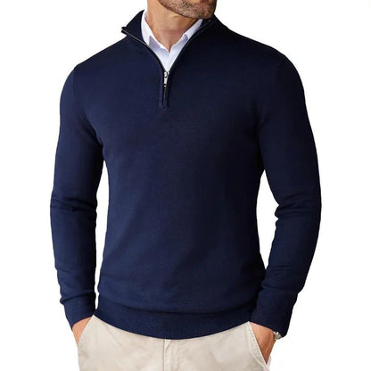 Men's Zipper Polo Ultra Thin Lightweight Long Sleeve Top Casual