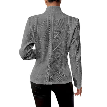Women's Single-breasted Stand Collar Blazer Jacket | Slim Outerwear Office Suit Coat