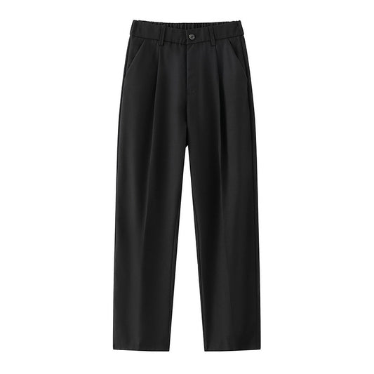Womens Loose Straight Black Casual Trousers Men