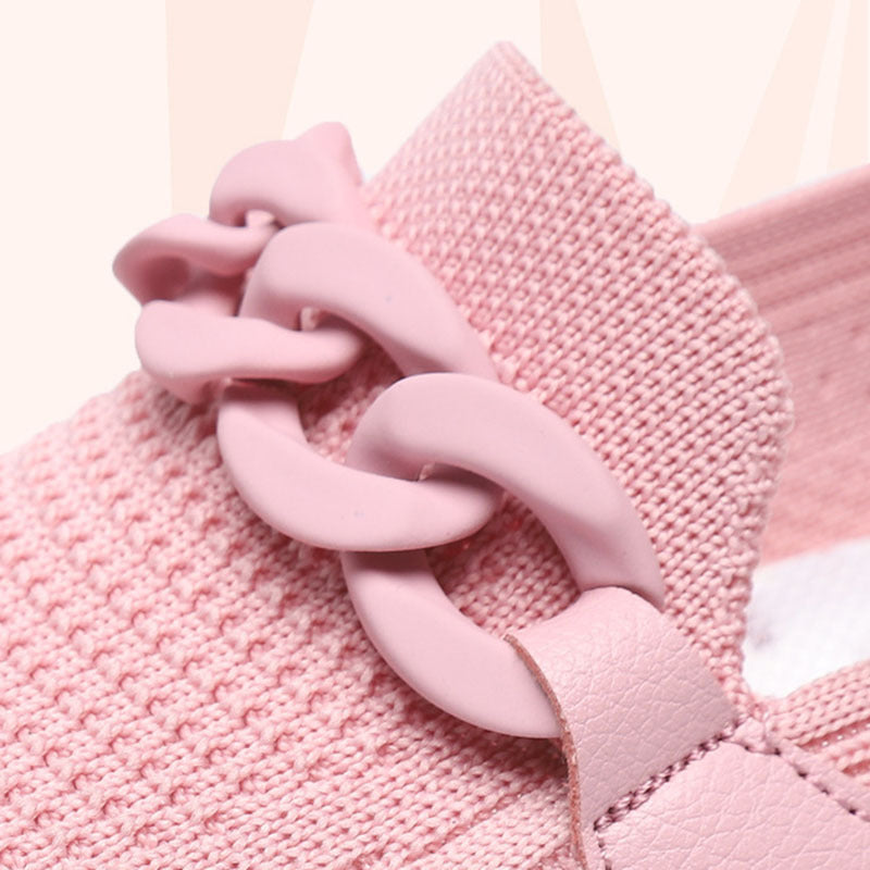 Women's Comfortable Chain Slip On Round Toe Casual Flats