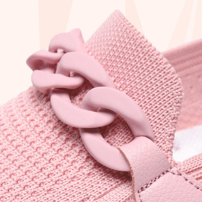 Women's Comfortable Chain Slip On Round Toe Casual Flats