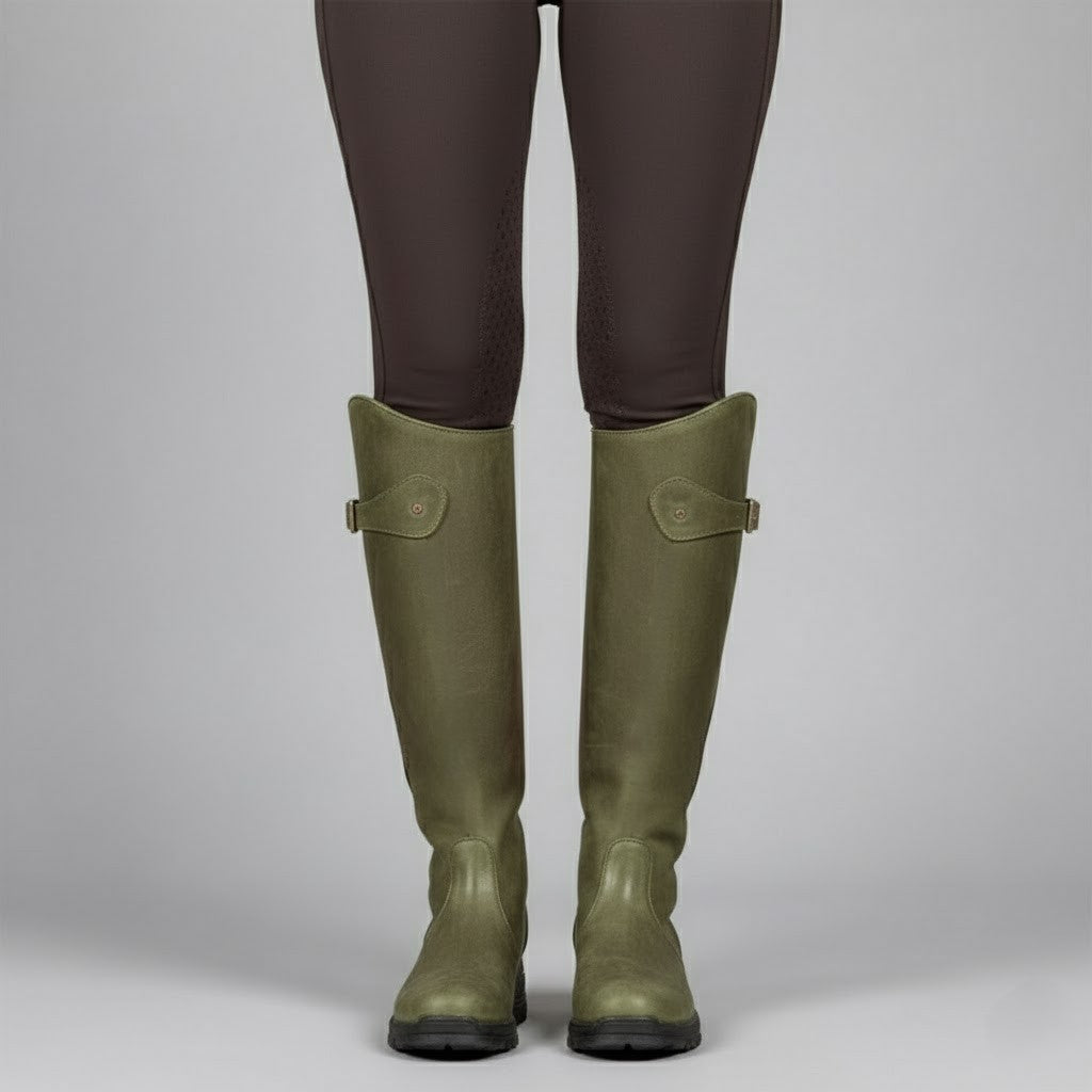 Women's Waterproof Leather Riding Boots - Below Knee Orthopaedic Shoe - LAKD London