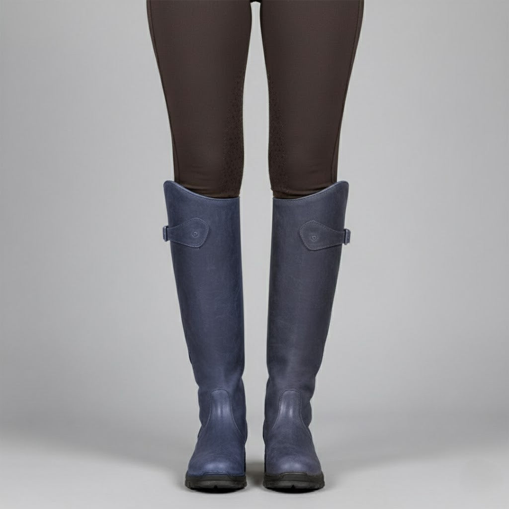 Women's Waterproof Leather Riding Boots - Below Knee Orthopaedic Shoe - LAKD London