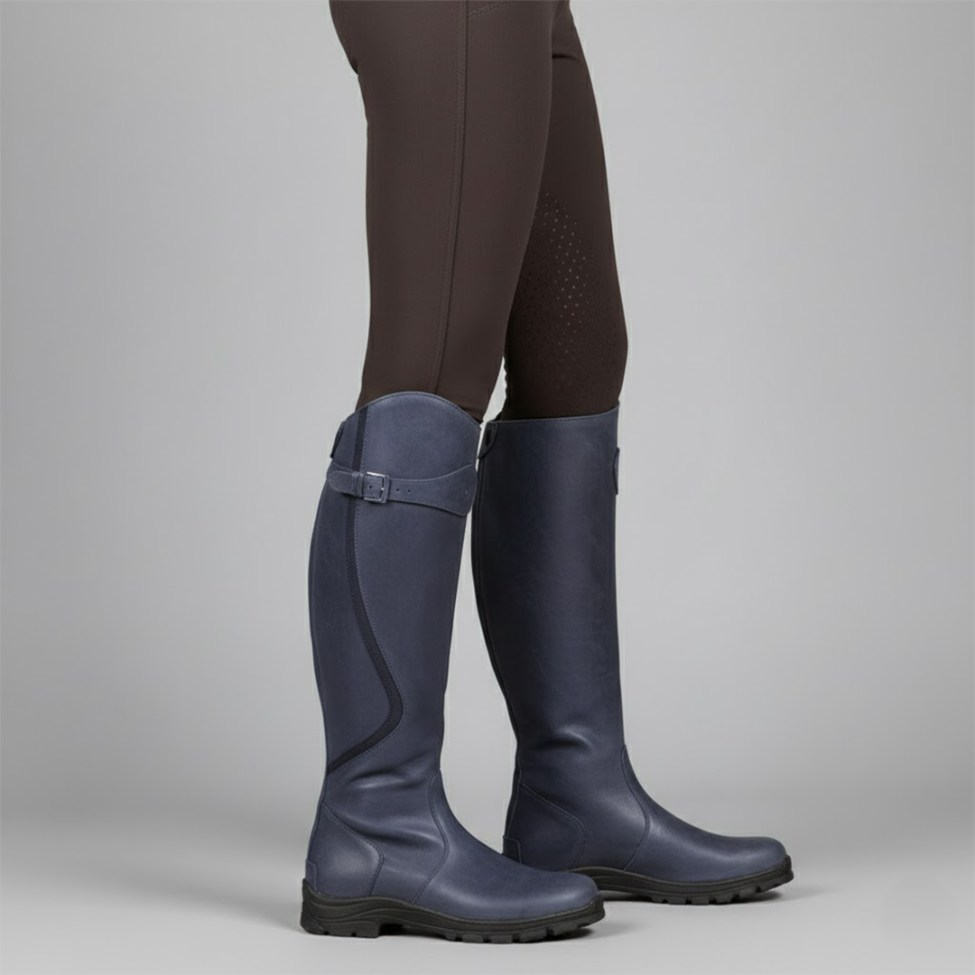 Women's Waterproof Leather Riding Boots - Below Knee Orthopaedic Shoe - LAKD London