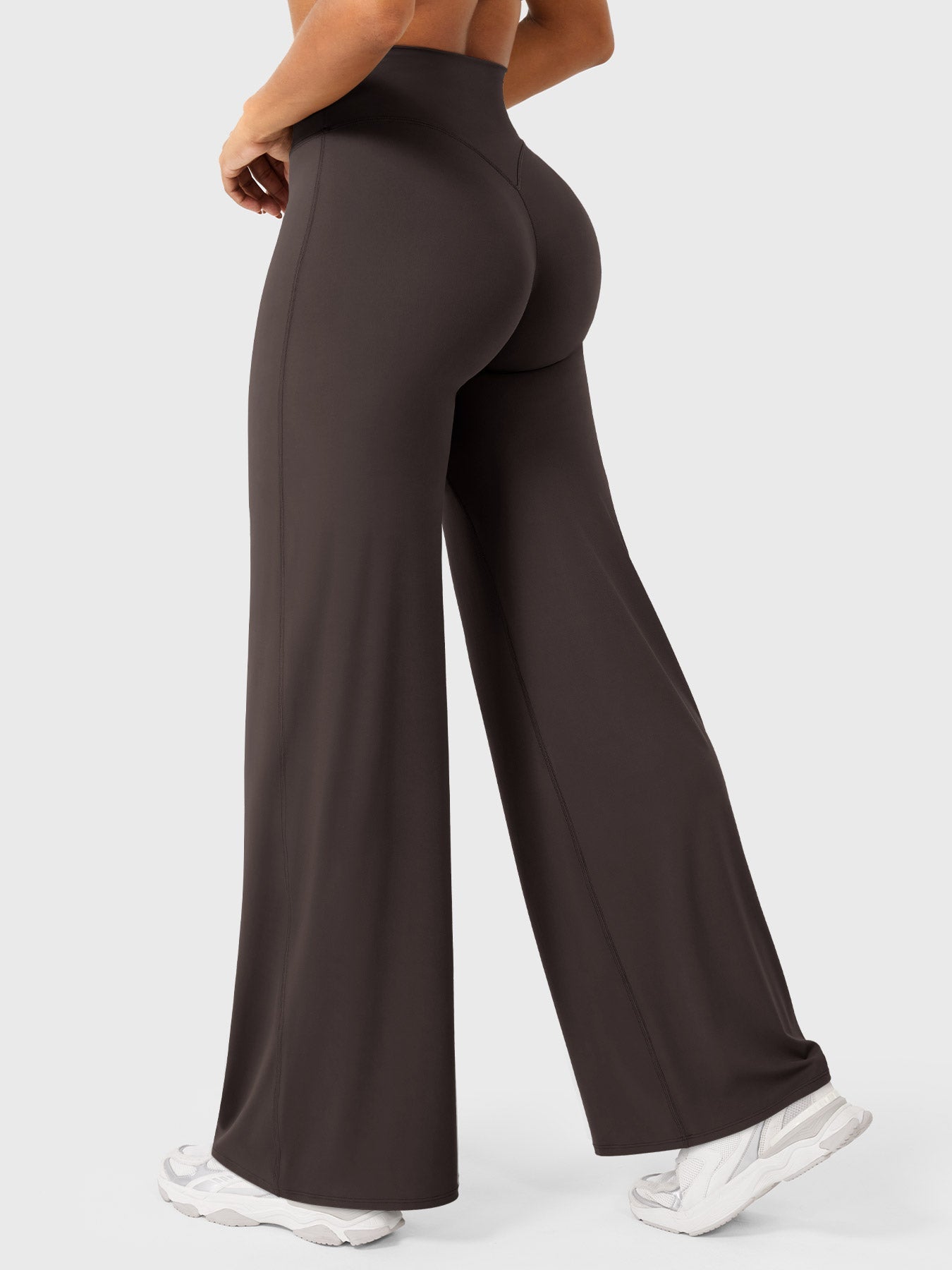 Women's Solid Summer High Waist Flared Wide Leg Pants